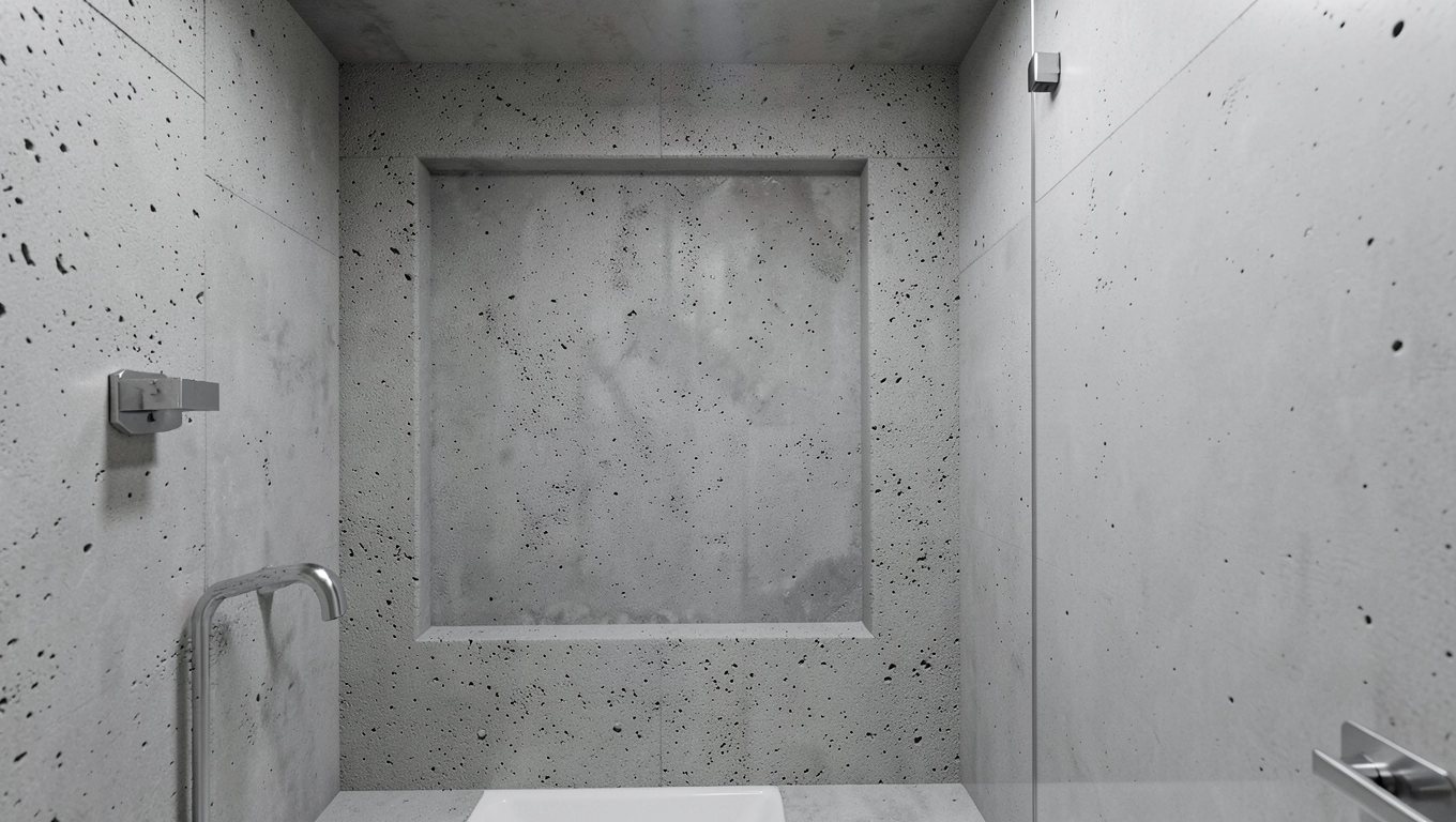 Faktury betonu architektonicznego w łazience