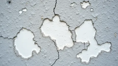 Białe plamy na betonie architektonicznym